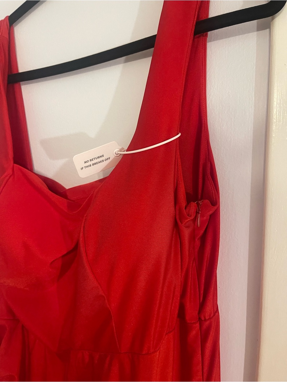 SHEIN Red Square-Neck Maxi Evening Dress - Picture 5 of 6